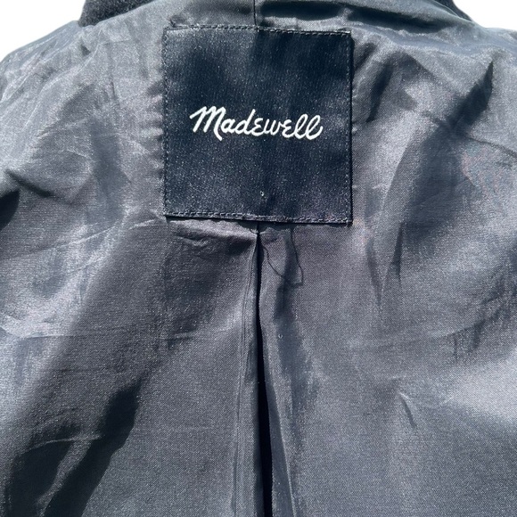 Madewell Zip Front Long Sleeve Wool Blend Vegan Leather Trim Coat - Picture 11 of 13